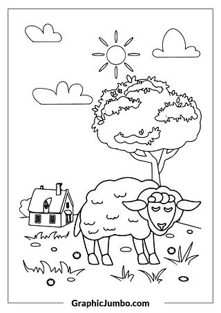 Free Animal wild scene coloring pages for kids