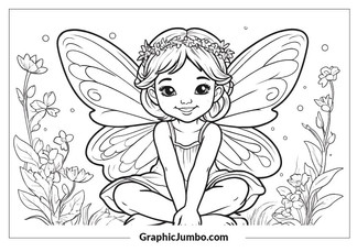 Cute fairies coloring pages