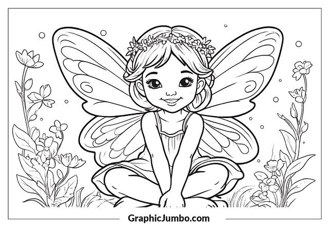 Cute fairies coloring pages