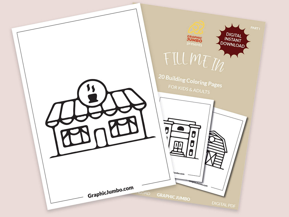 20 FREE Simple Buildings Coloring Pages for all ages