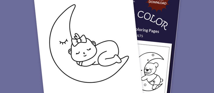 12 FREE Good Night Cute Moon Coloring Pages for Kids