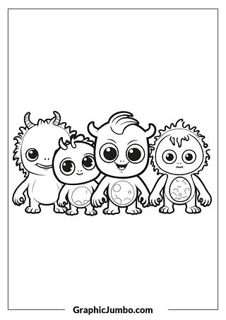 Free Cute Monster coloring pages