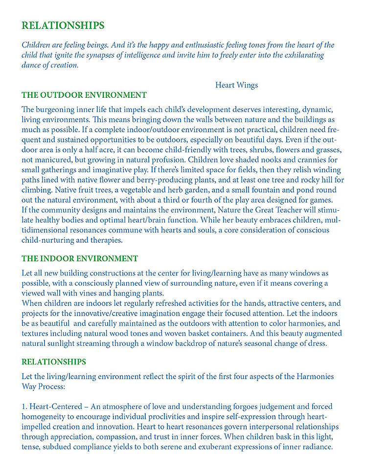 Relationships | The Outdoo Environment | Th Indoor Environment | Relationships