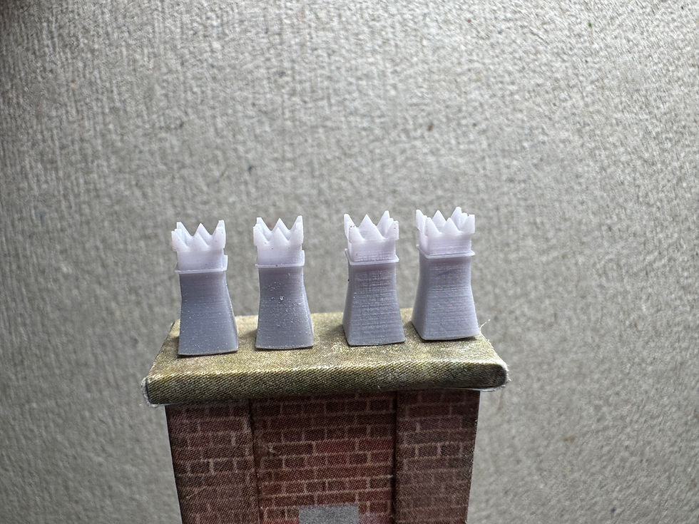 OO Gauge 1:76 Chimney Pots - Square Crown - Pack of 12