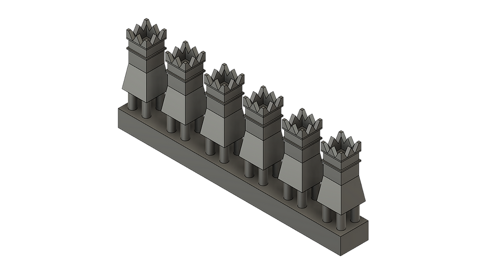 Thumbnail: OO Gauge 1:76 Chimney Pots - Square Crown - Pack of 12