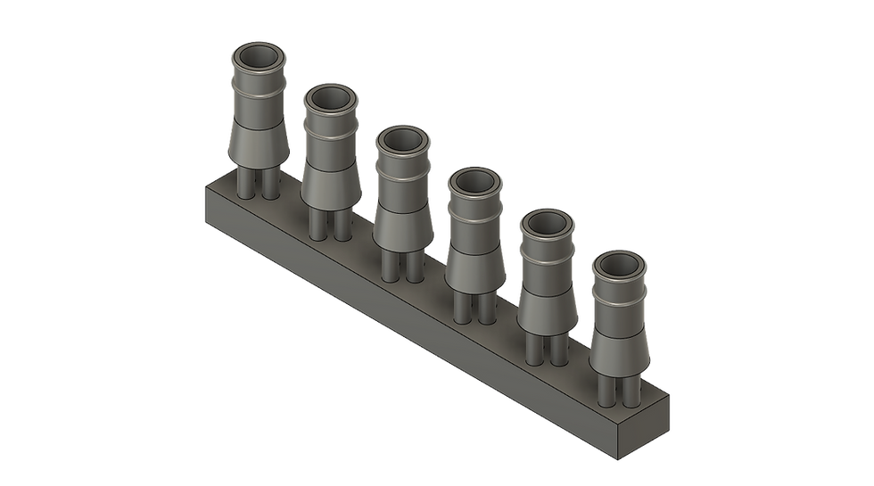 Thumbnail: OO Gauge 1:76 Chimney Pots - Round - Pack of 12