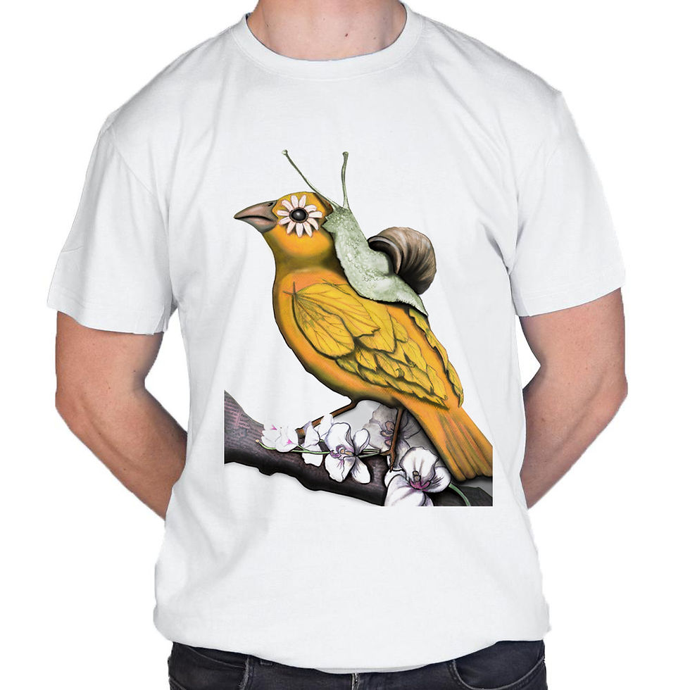 camiseta pajaro caracol