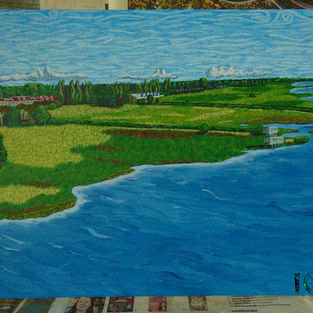 A landscape painting of a Swedish ocean view