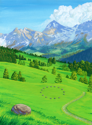 korok, zelda, breath of the wild, botw, grass fields, green