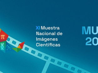 Cartel oficial de la XI Muestra Nacional de Imágenes Científicas 2026 resaltando la convergencia entre la tecnología y la comunicación visual.