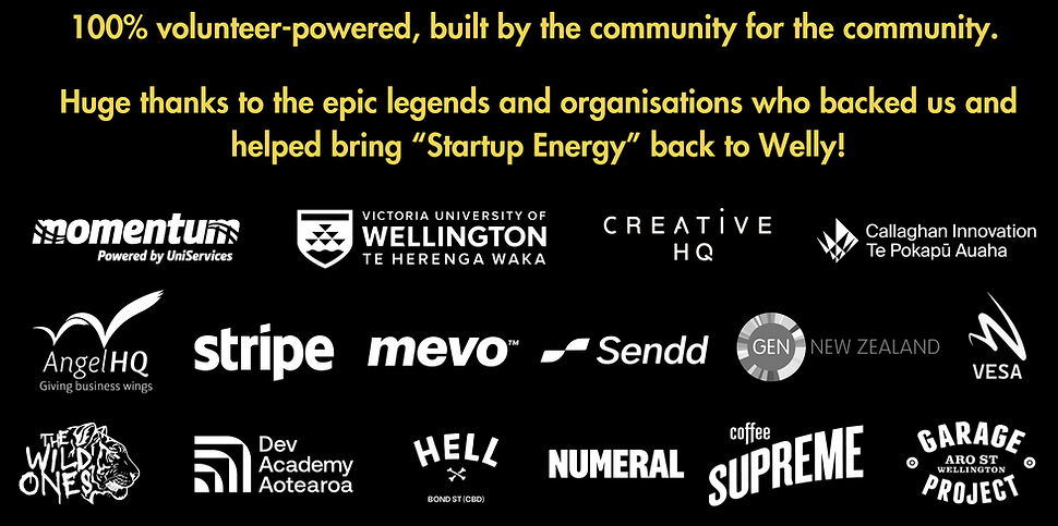 Startup Weekend Wellington March 2025 Sponsors 