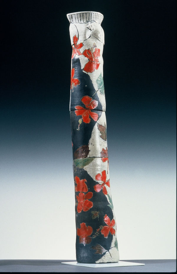"Hibiscus Dress" Raku