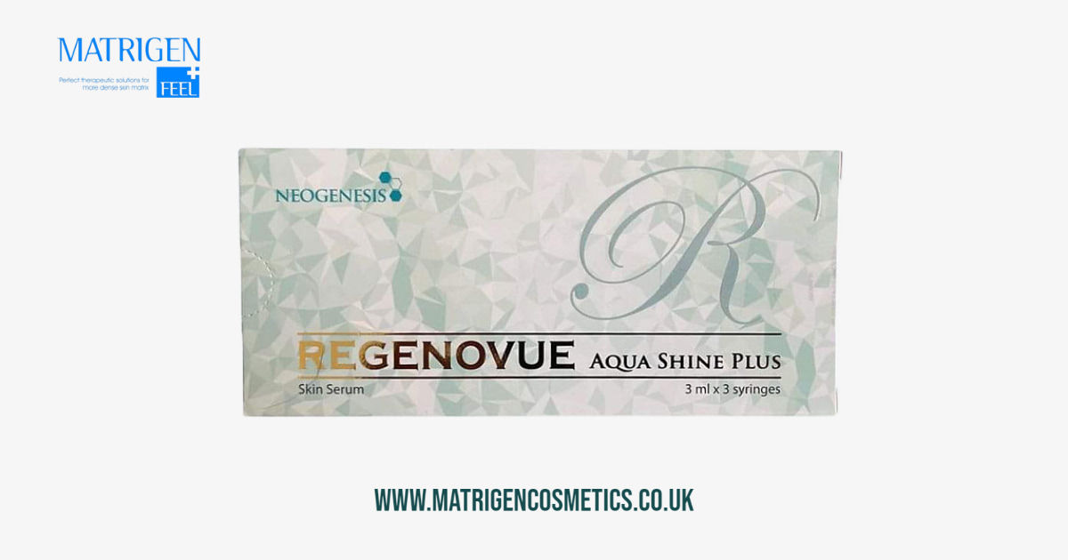 Neogenis Regenovue Aqua Shine Plus skin treatment product from Matrigen CosmeticsUK.