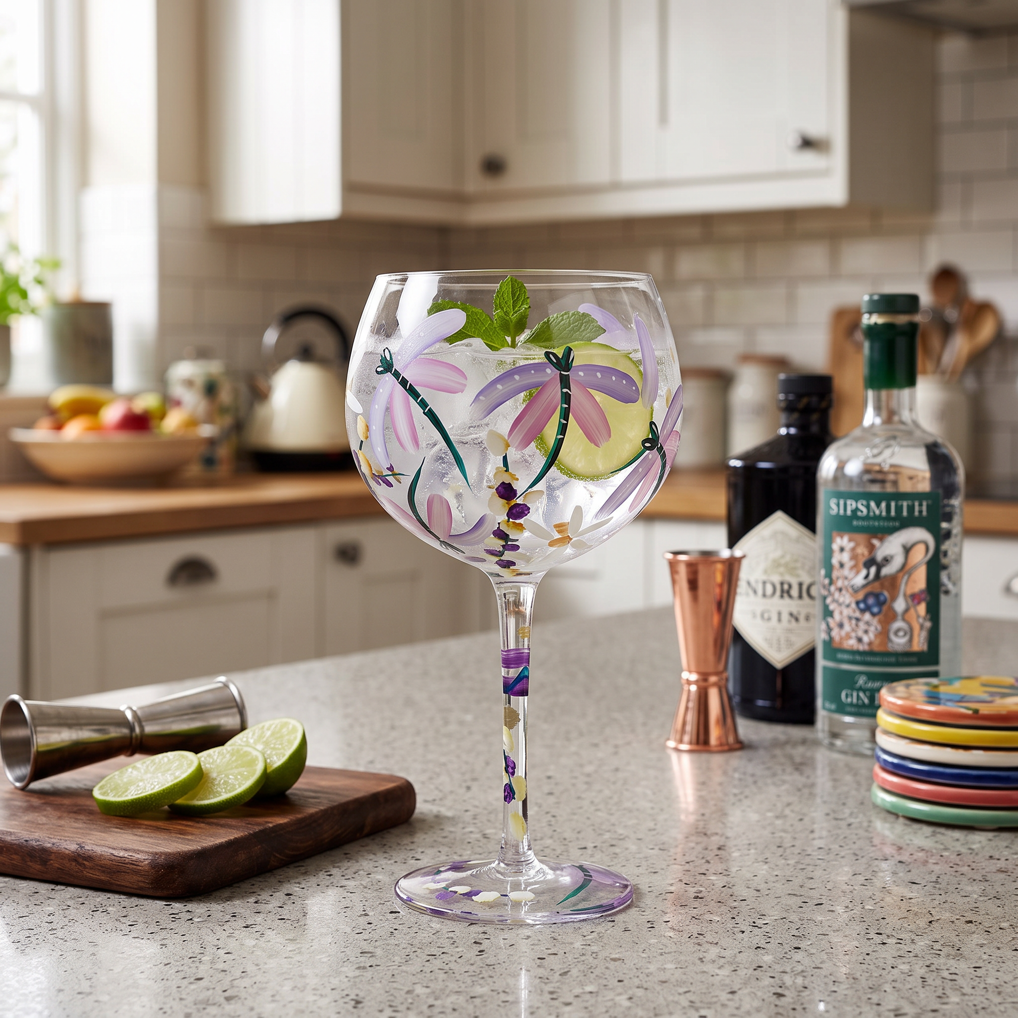 Dragonfly Garden Gin Glass