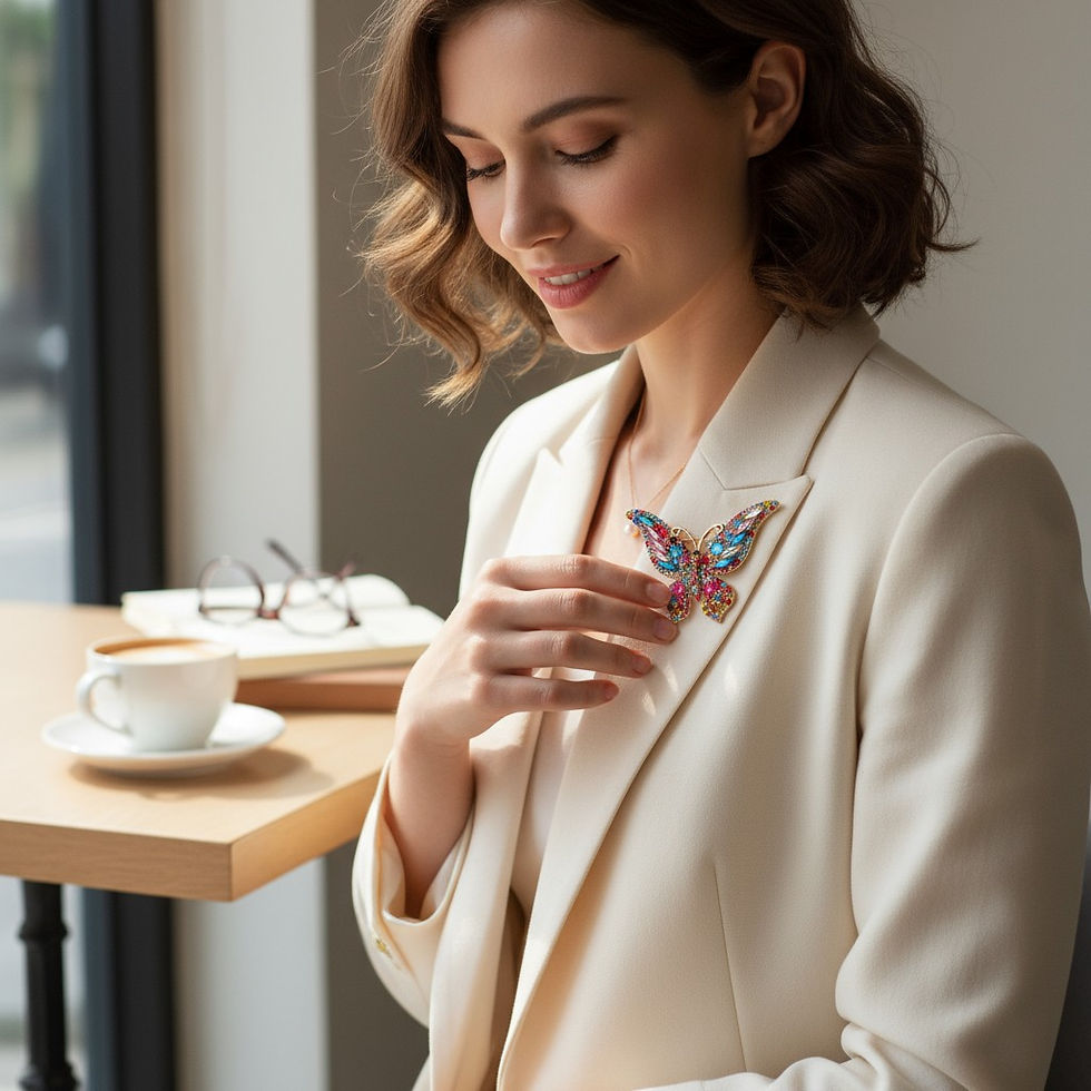 Beautiful Rainbow Butterfly Brooch