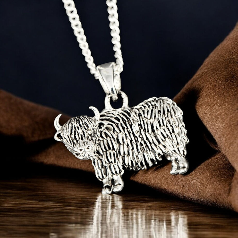 Highland Coo Silver Plated Necklace