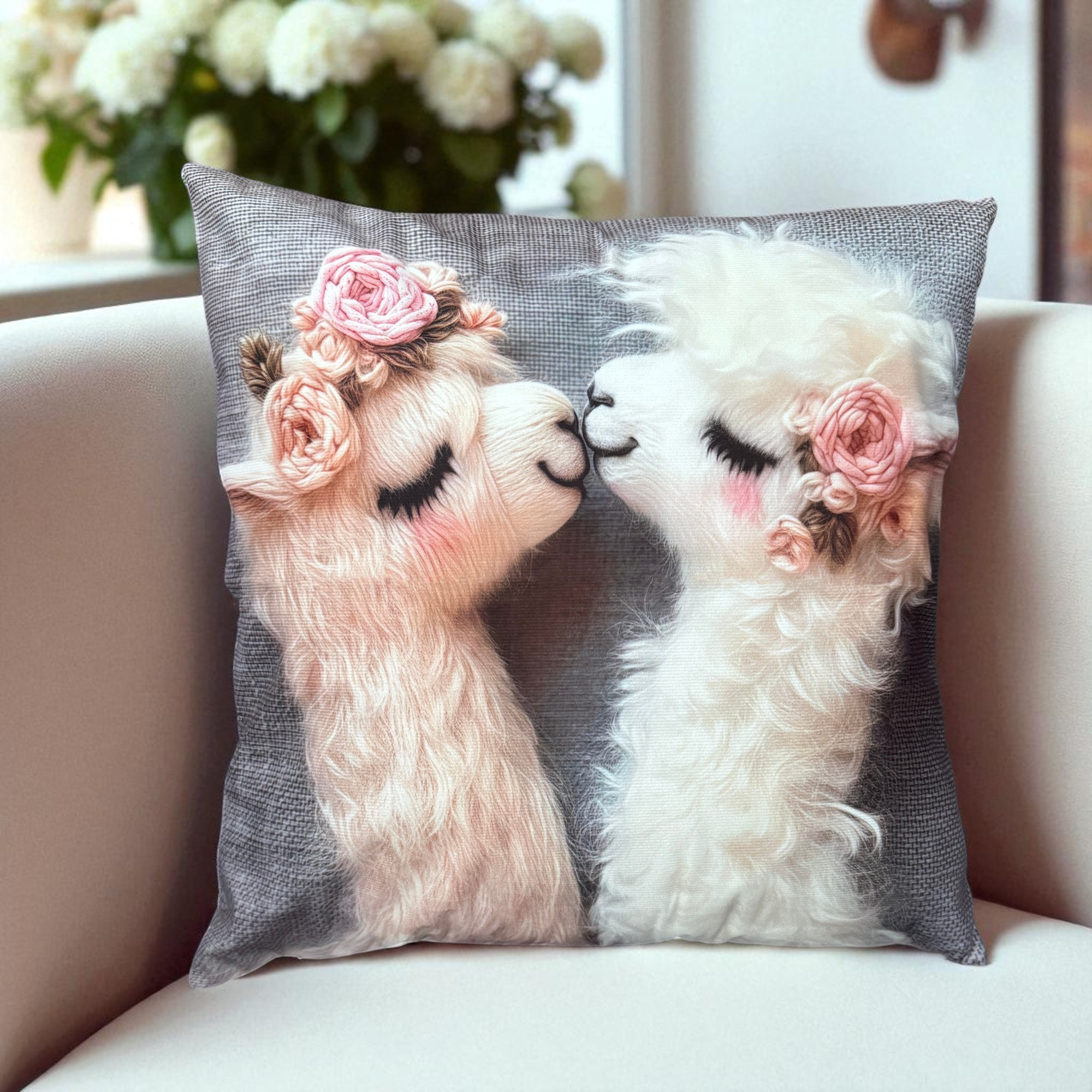Thelma and Louise Alpaca Cushion