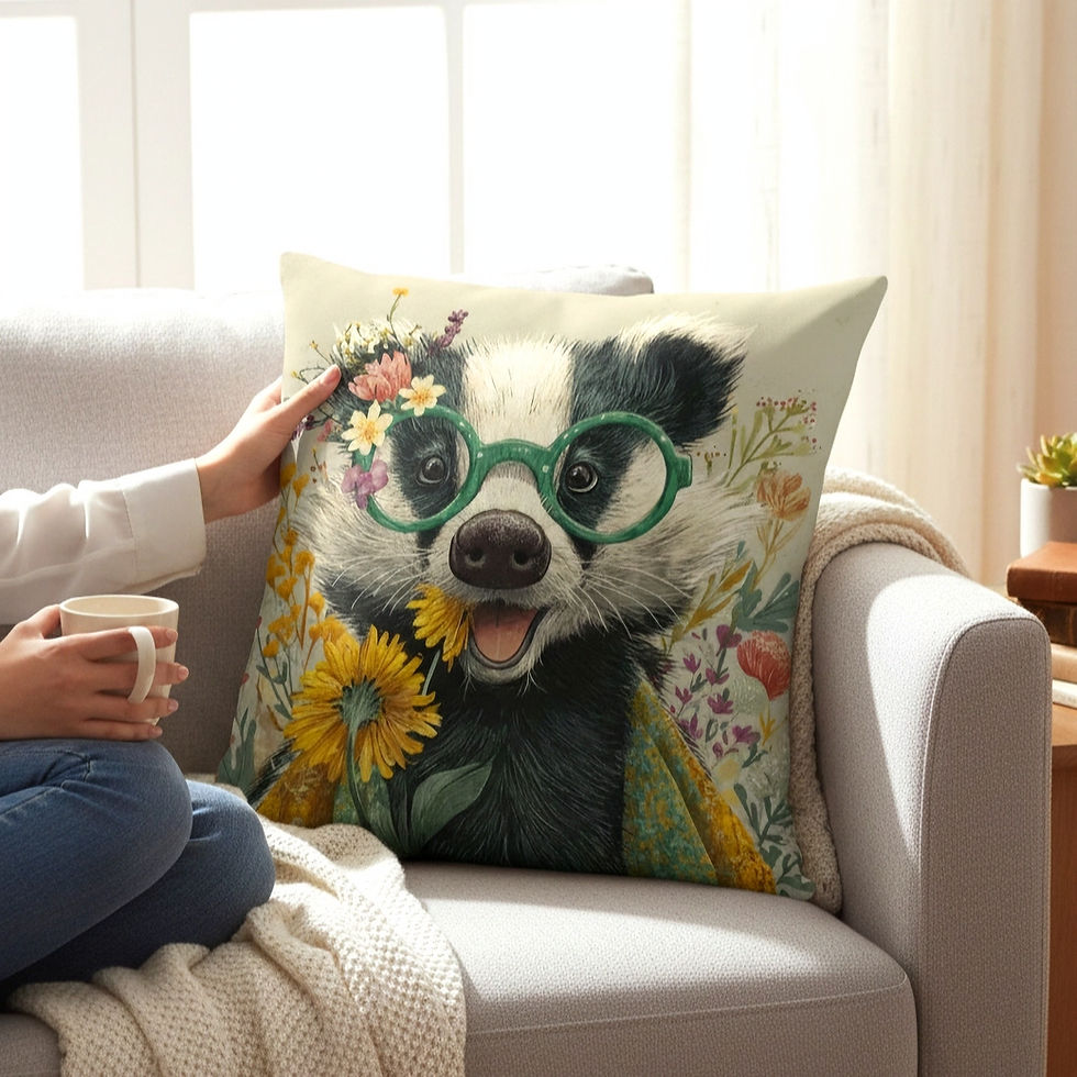 Miniatură: I See You Badger Cushion