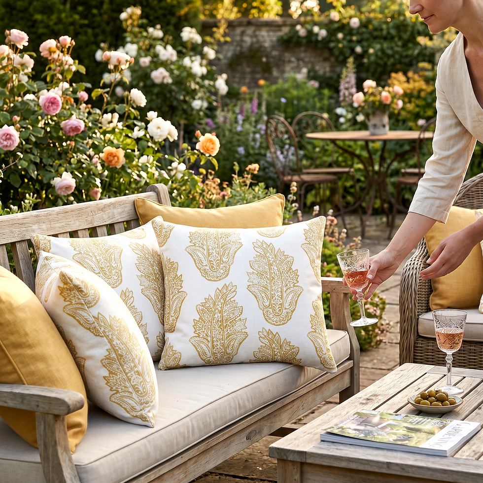 Thumbnail: Kalindi Paisley Outdoor Cushion - Saffron