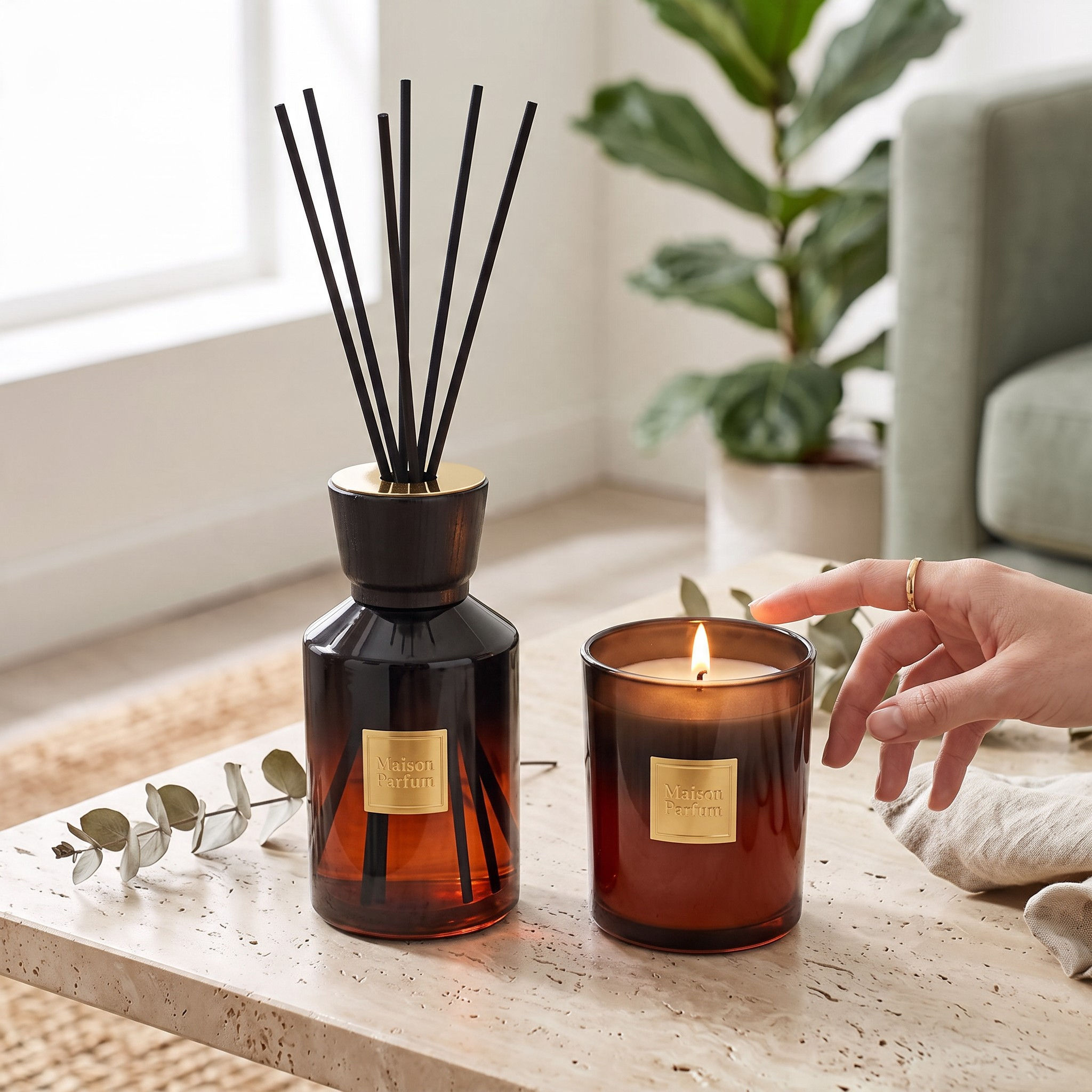 Burj Diffuser & Candle Atlantis - Saffron & Cedar