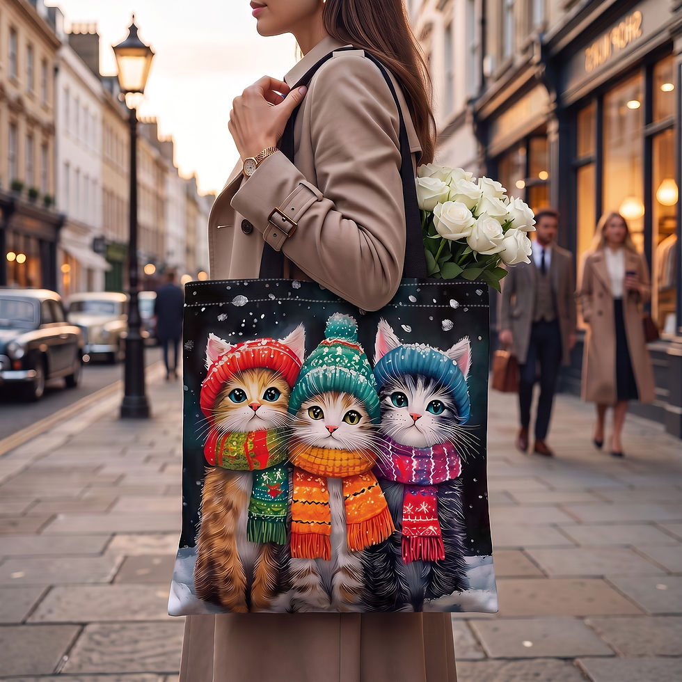 Miniature : Stylish Shopper Tote Bag -  Cosy Kittens