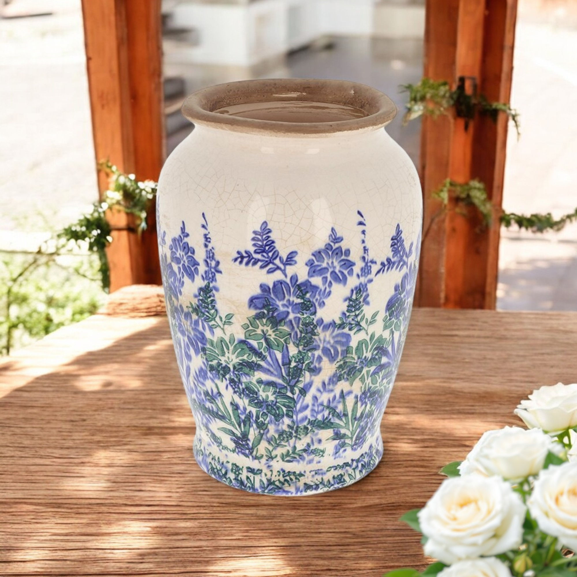 Indigo Garden Traditional Vase
