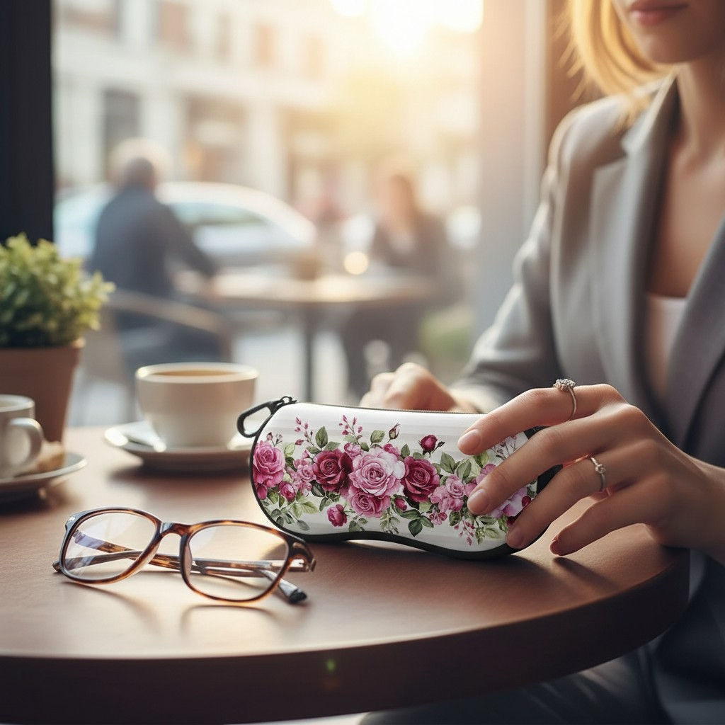 Sunglasses / Reading Glasses Zipped Case - English Rose