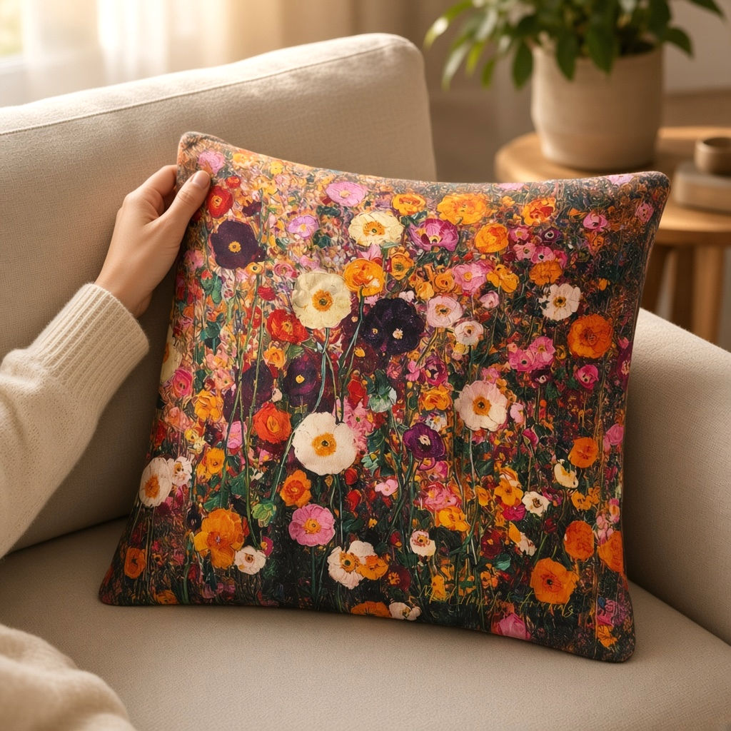 Gustav Klimt Flower Garden Cushion - Lorraine