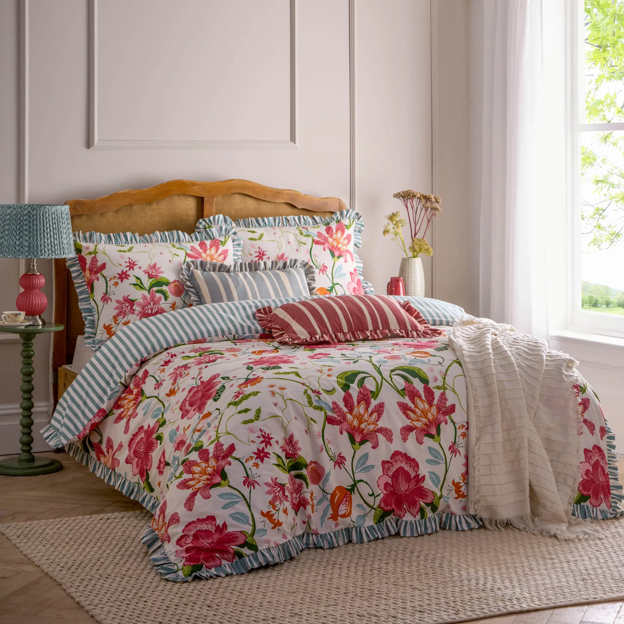 Claudia Floral Ruffle Duvet Cover Set