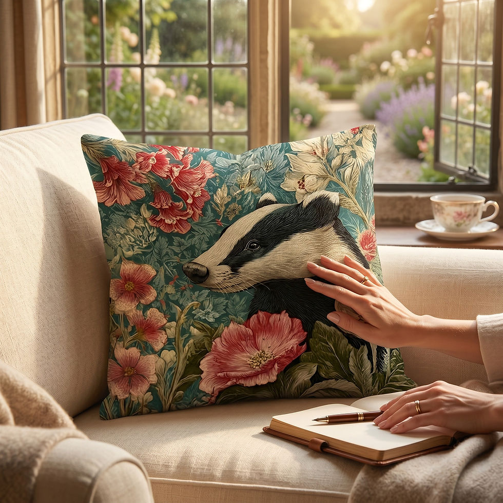 Miniaturebillede: William Morris Badger Amongst The Bloom Cushion