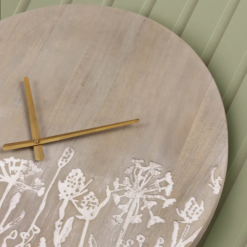 Miniatura: Fleur Et Faune Wooden Clock Greywash