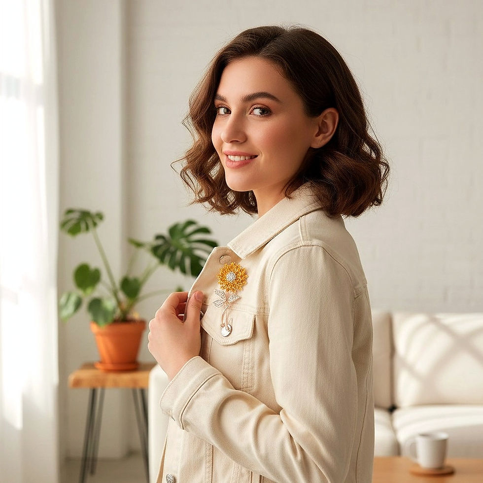 Miniatură: Sparkling Sunflower Brooch