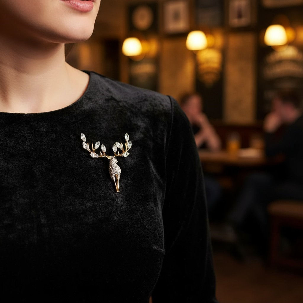 Golden Deer Brooch