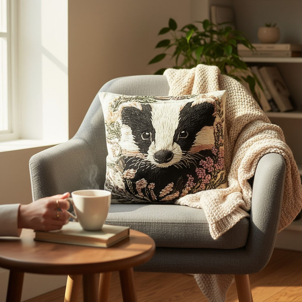 Miniaturebillede: Bramble Badger Cushion