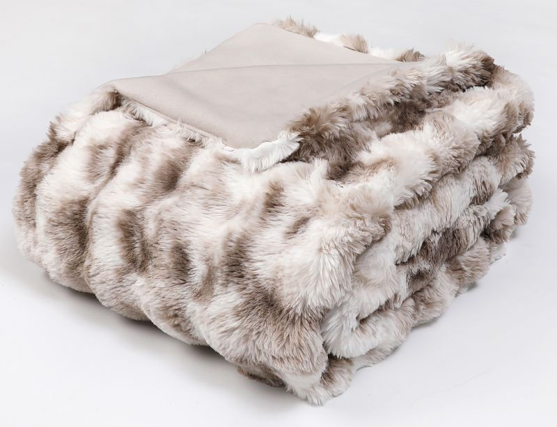 Miniaturbild: Luxurious Comfort Nordic Faux Fur Throw Blanket - Natural