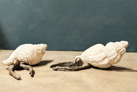 Gambit, 2024. Bronze, single fire ceramic 22 x 10 x 6cm