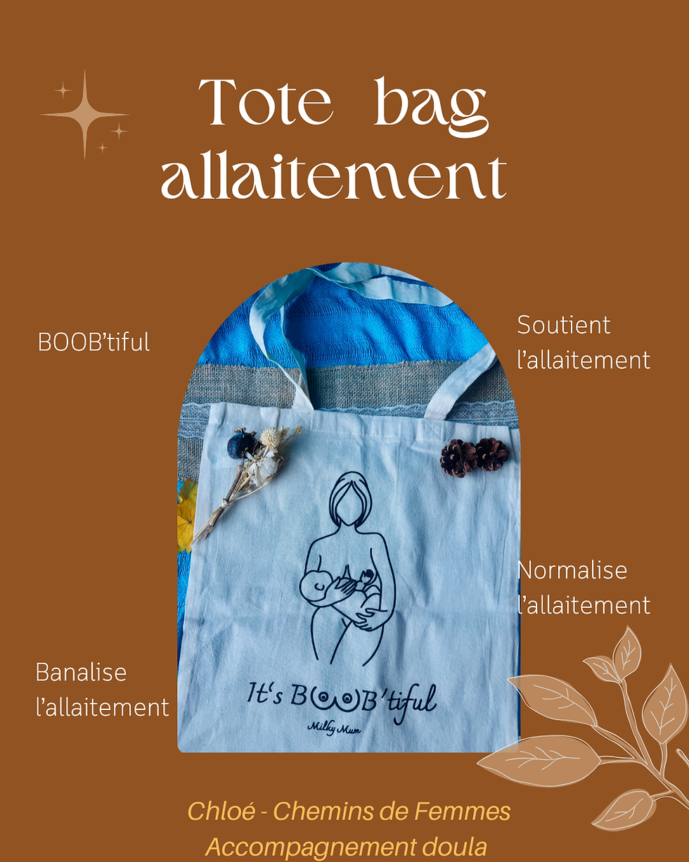 Tote bag allaitement porté à l’épaule – sac maternité écologique pour mamans et futures mamans