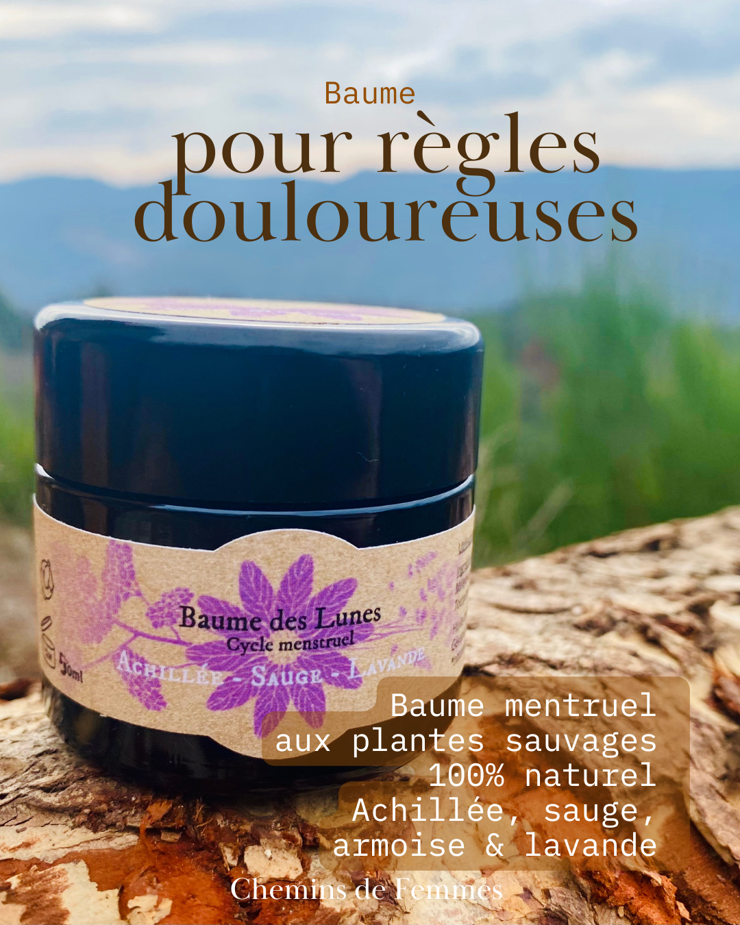 baume menstruel naturel pour soulager les règles douloureuses et crampes féminines