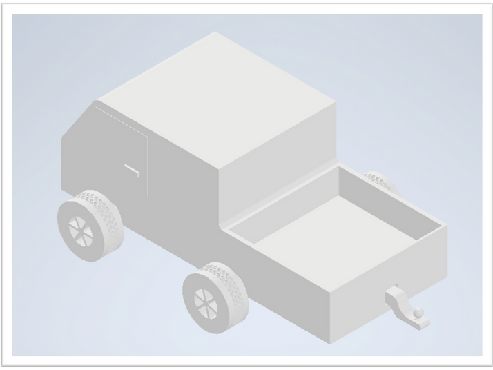 CAD model of pickup truck trailer