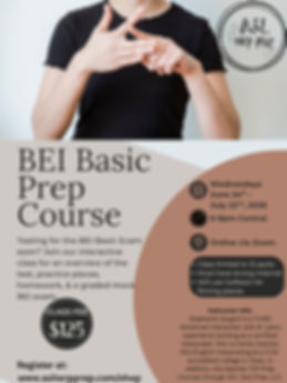 BEI Basic Prep Course--Read Course Description