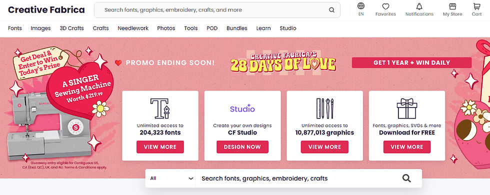 Creative Fabrica marketplace page