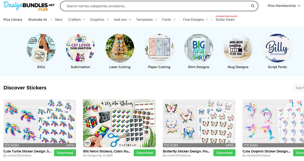 Design Bundles marketplace page