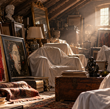 Dipinto antico in un ambiente domestico, simbolo dell'eredità delle opere d'arte e della trasmissione del patrimonio artistico tra generazioni