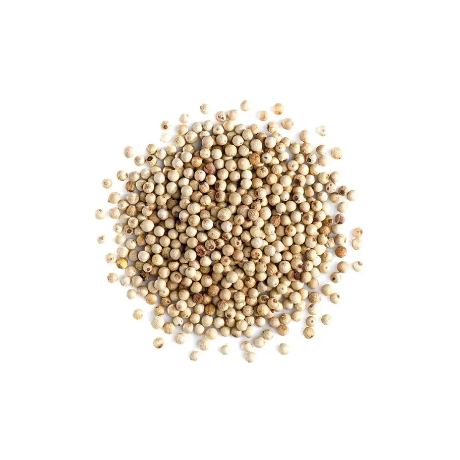 WHITE PEPPER WHOLE – mild, aromatic spice for soups, sauces, and seasoning.
