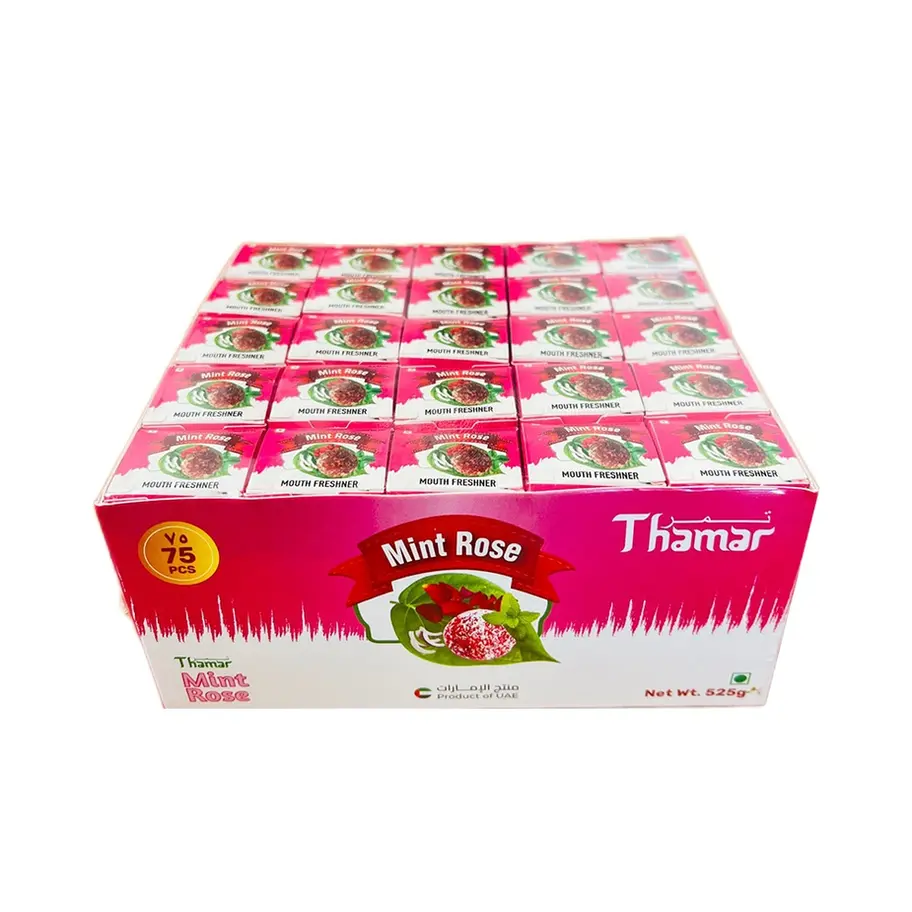 Thamar Mouth Freshener Rose 75 PCS – floral and sweet after-meal refreshment for a fresh taste.