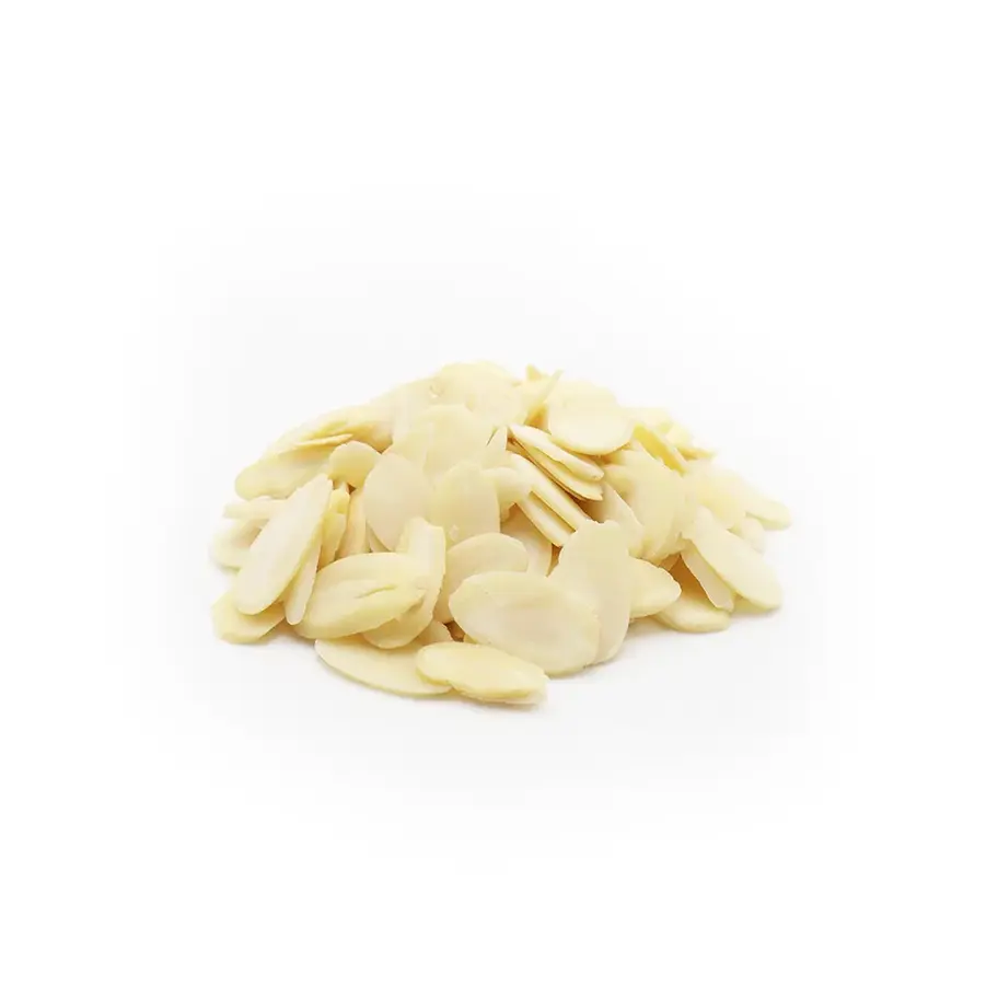 Raw blanched almonds sliced thin, skinless almonds for baking and toppings.