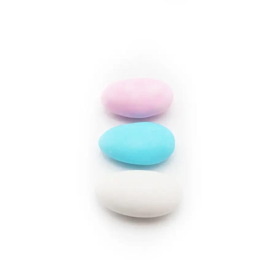 Colored almond candies crunchy, sugar-coated almonds for festive occasions.