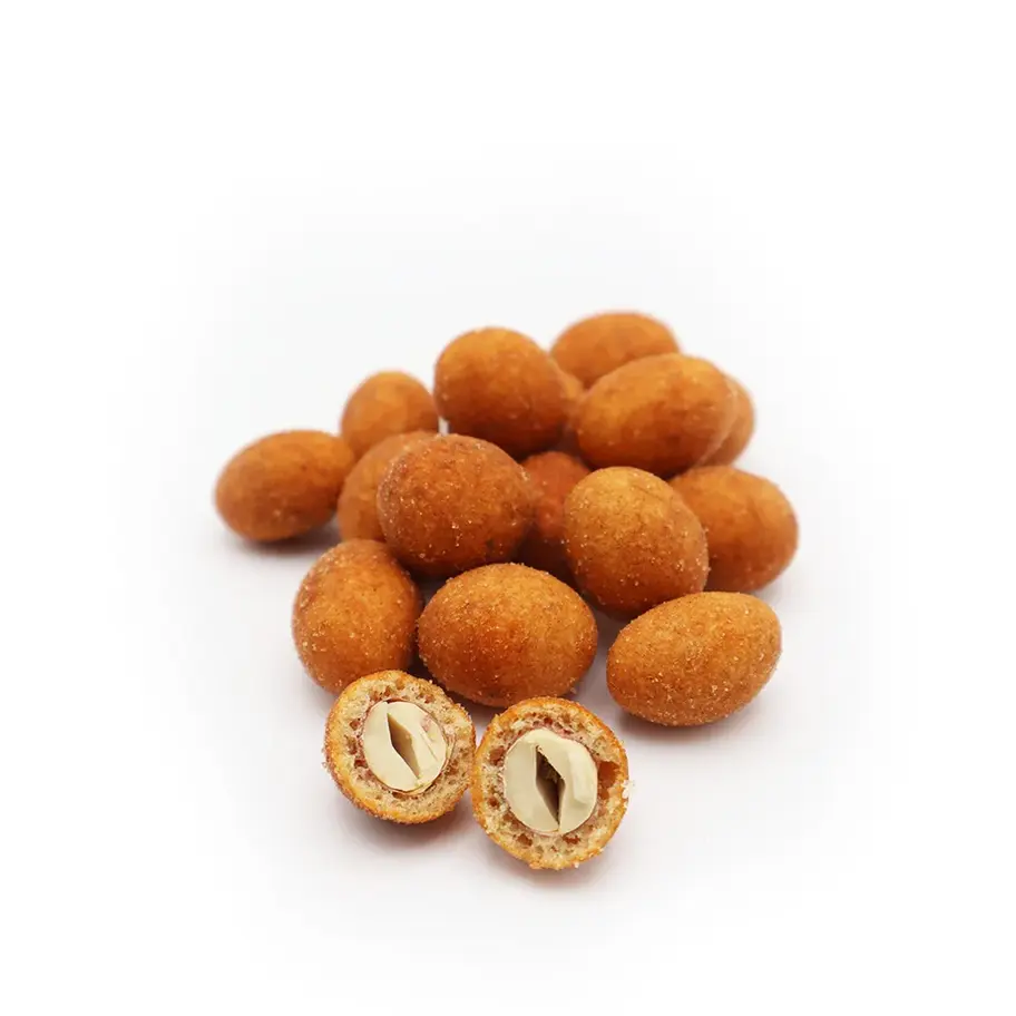 BBQ coated peanuts crunchy, smoky snack with a bold barbecue seasoning.
