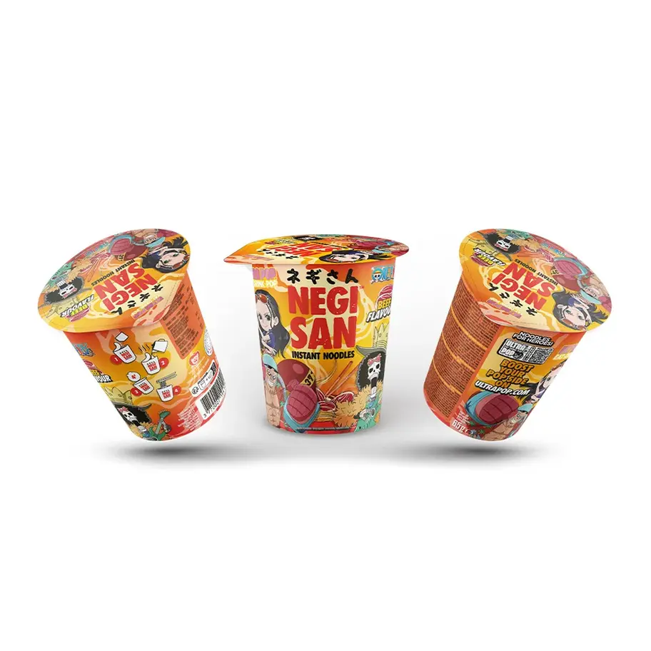 Negisan Cup Noodles Beef - One Piece, 65g cup, instant noodles with rich beef flavor.