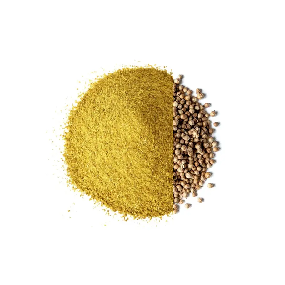 Coriander powder finely ground spice for curries, soups, and marinades.